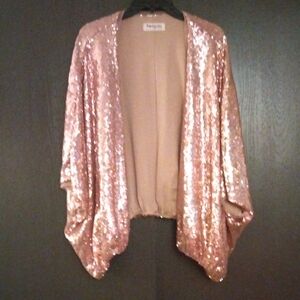 New RoseGold Sequin Open-Front Shrug.